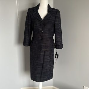 Women’s navy/black tweed suit